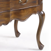 tömör mahagónifából készült klasszikus koloniál stílusú, kézműves fiókos komód