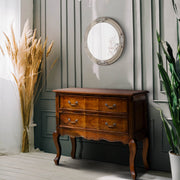 tömör mahagónifából készült klasszikus koloniál stílusú, kézműves fiókos komód