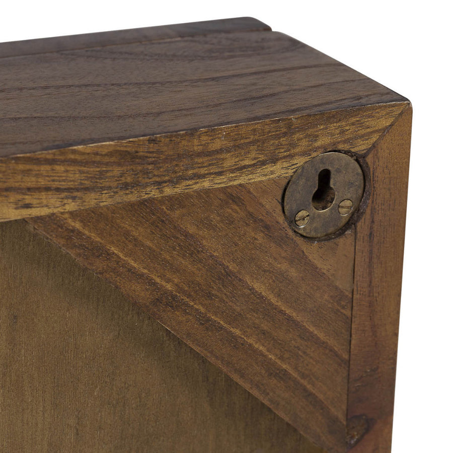 Loft stílusú, mindifából készült, kulcstartó szekrény levéltartó rekeszekkel 