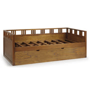 Loft stílusú, mindifából készült, egyszemélyes ágy, kihúzható vendégággyal