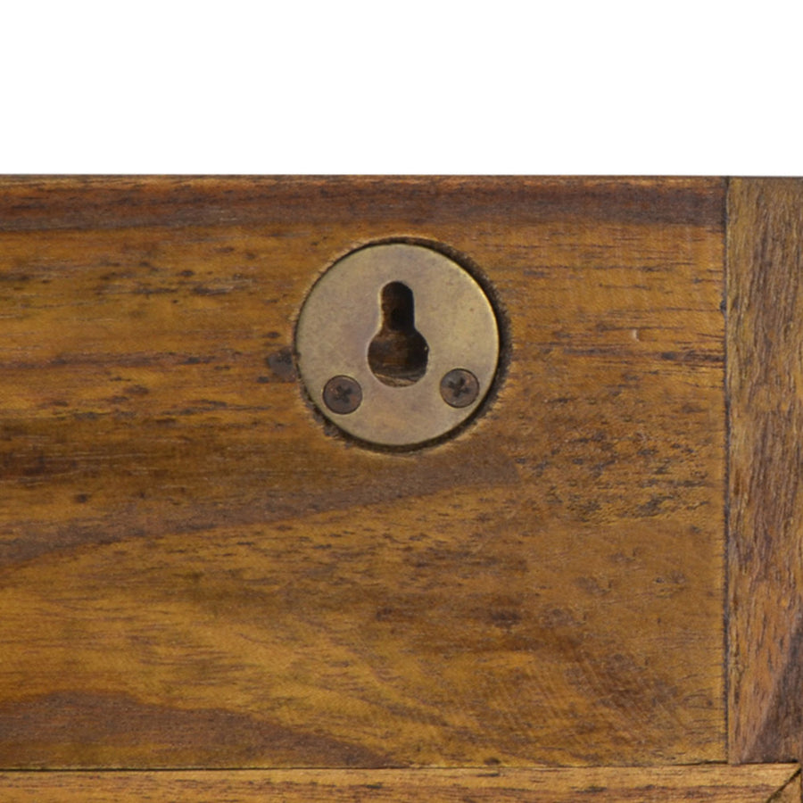 Loft stílusú, mindifából  készült, fali fogas négy darab, bronz akasztóval.