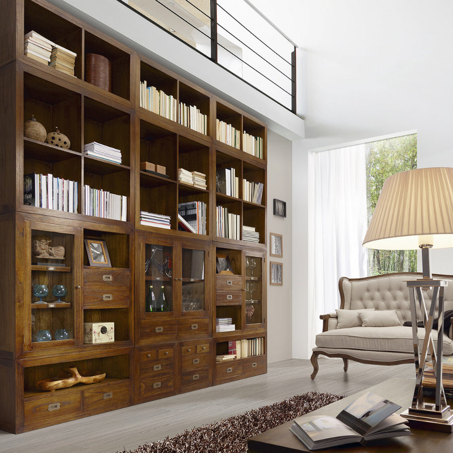 Loft stílusú, mindifából készült, kézműves, moduláris polc elem.