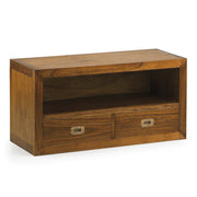 Loft stílusú, tömör mindifából készült, kézműves TV szekrény 