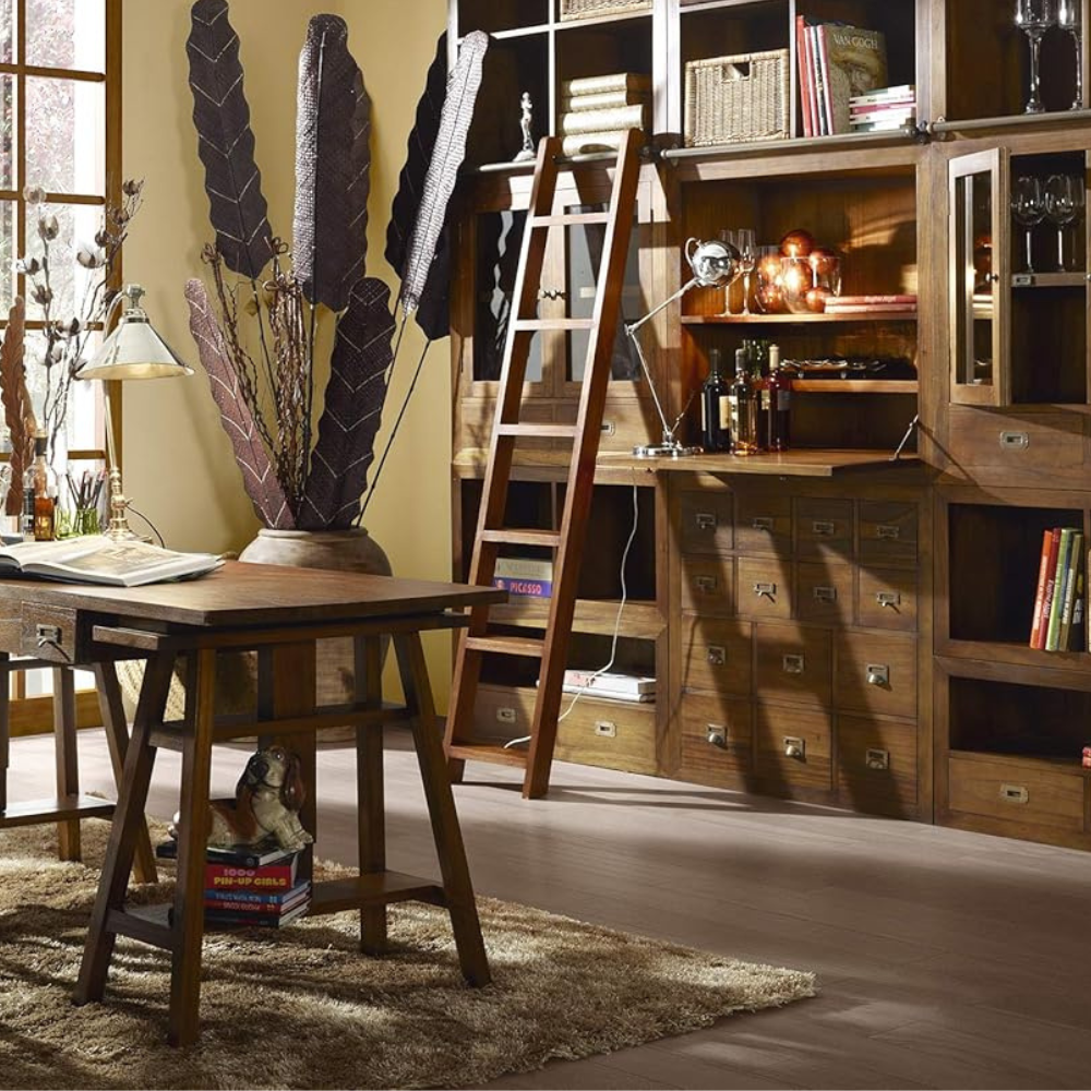 Loft stílusú, mindifából készült tömörfa fiókos tároló 