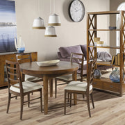 Loft stílusú, mindifából készült, barna színű bővíthető étkezőasztal