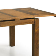 Loft stílusú, négyzetes alapú, bővíthető, mindifából készült étkezőasztal