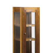 Loft stílusú, mindifából készült, üvegajtós vitrines szekrény