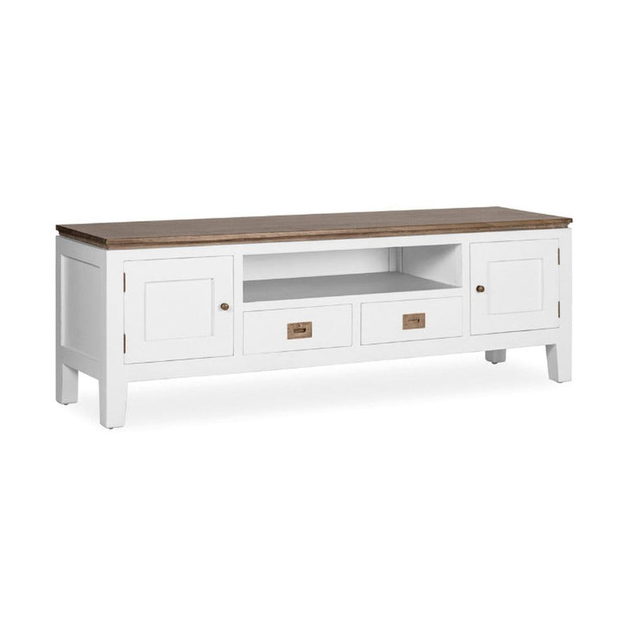 Modern-vidéki stílusú, mindifából készült, kézműves TV-szekrény