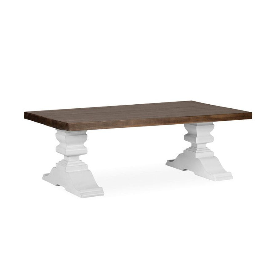 Modern-vidéki stílusú, tömör mindifából készült, kézműves dohányzóasztal