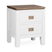 Letisztult formavilágú, tömör mindifából készült, modern-vidéki stílusú, kézműves éjjeliszekrény