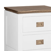 Letisztult formavilágú, tömör mindifából készült, modern-vidéki stílusú, kézműves éjjeliszekrény