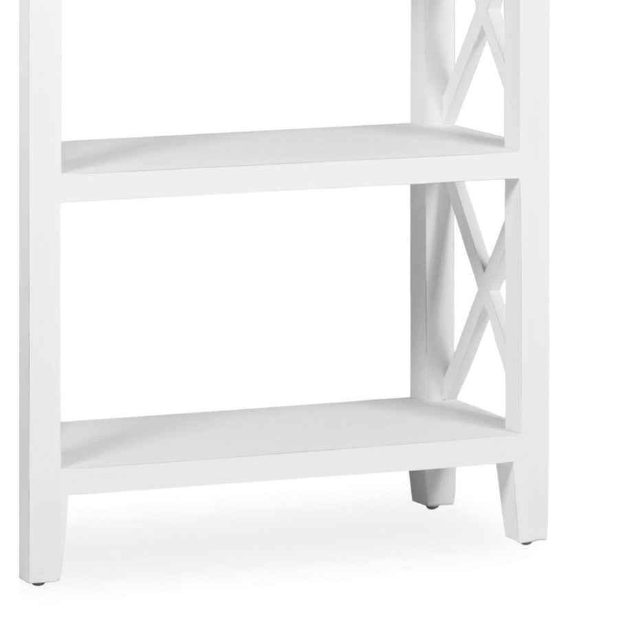 Tömör mindifából készült, modern-vidéki stílusú, kézműves könyvespolc