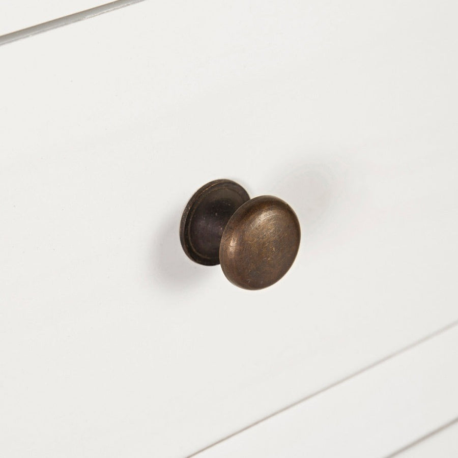 Modern-vidéki stílusú, tömör mindifából készült, kézműves fiókos komód