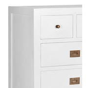 Modern-vidéki stílusú, tömör mindifából készült, kézműves fiókos komód