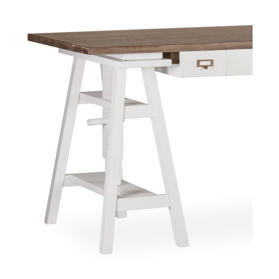 Állítható magasságú, tömör mindifából készült, kézműves íróasztal