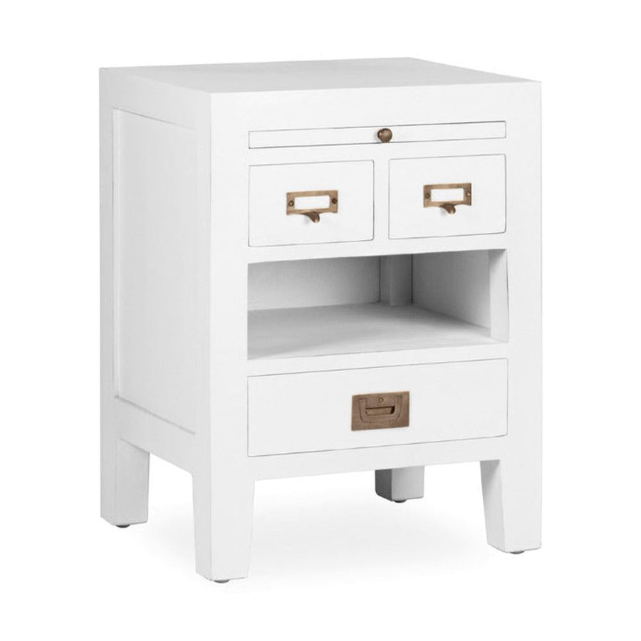 Tömör mindifából készült, modern-vidéki stílusú, kézműves éjjeliszekrény