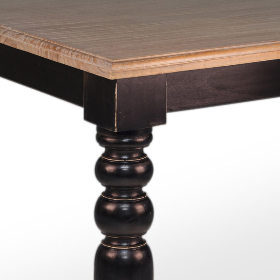 Siena étkezőasztal éle – natúr fa textúra és profilozott élkialakítás közelről