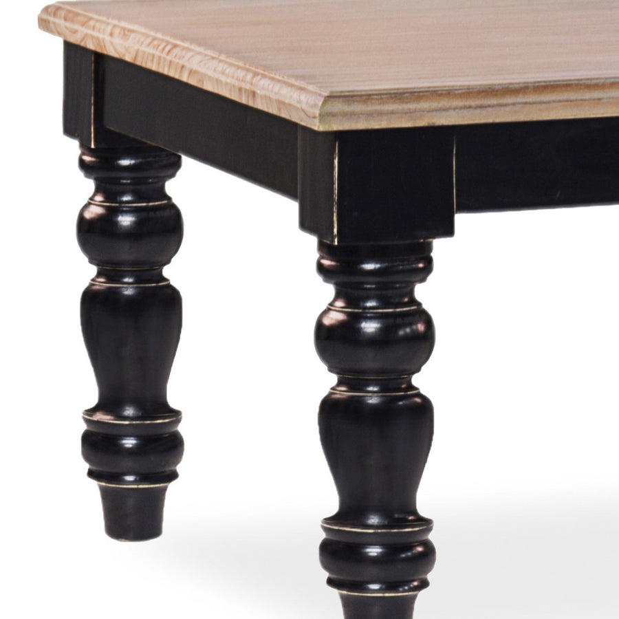 Fekete esztergált asztalláb – koloniál stílusú kialakítás, Siena kollekció