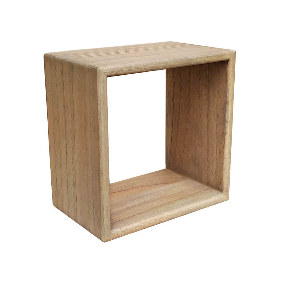 Scandi Cube Shelf natúr színű mindifa falipolc 40x25x40 cm – perspektivikus nézet