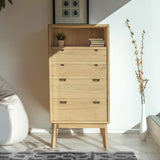 Scandi komódszekrény enteriőrfotó – nappaliban elhelyezve, skandináv stílusban