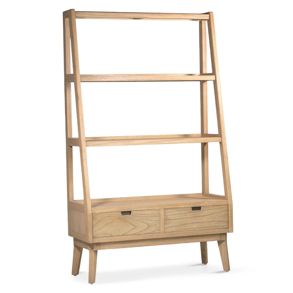 Natúr színű mindifa lépcsős állópolc 100x40x170 cm – perspektivikus nézet, Scandi kollekció