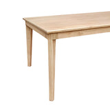 Mindifa étkezőasztal részletfotó – lekerekített él és faerezet mintázat