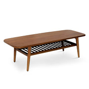 Oporto dohányzóasztal 150×53×42 cm – frontális nézet, mahagónifa