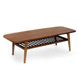 Oporto dohányzóasztal 150×53×42 cm – frontális nézet, mahagónifa