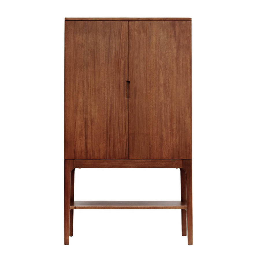 Oporto bárszekrény 90×45×160 cm – frontális nézet, mahagóni fa