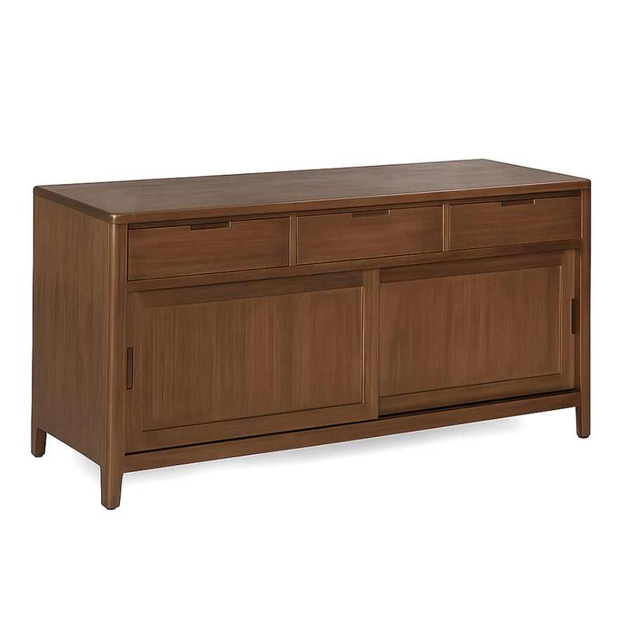 Mahagóni fa tálalószekrény, három fiókkal és tolóajtókkal, előlnézet, Oporto kollekció