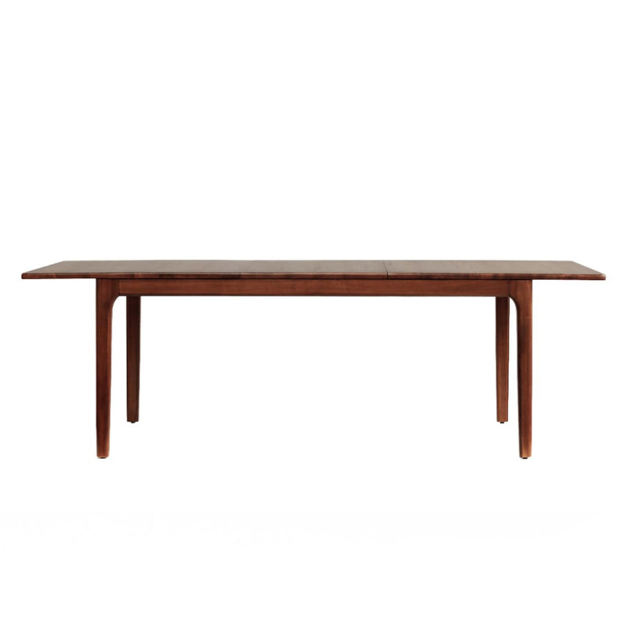 Oporto mahagóni étkezőasztal – frontális nézet, bővített hosszúság