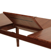 Oporto étkezőasztal – központi bővítőpanel kiemelve, mechanizmus részlet