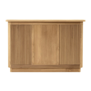 Modern, tömör teakfából és márványból készült bárpult