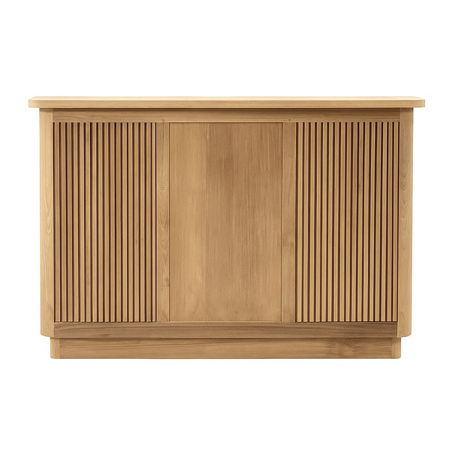 Modern, tömör teakfából és márványból készült bárpult