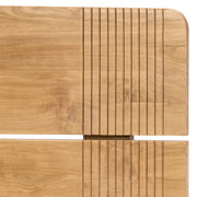 Modern, tömör teakfából készült, natúr színű ágyvég