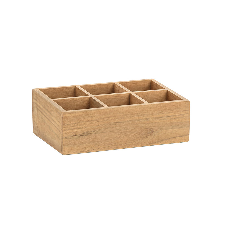 Modern, tömör teakfából készült, natúr színű kétszárnyú ruhásszekrény