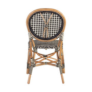 Vintage stílusú, természetes rattanból és műrattanból készült, natúr valamint fekete és fehér színű szék