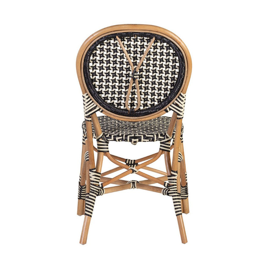 Vintage stílusú, természetes rattanból és műrattanból készült, natúr valamint fekete és fehér színű szék