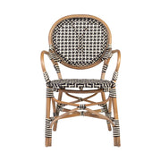 Vintage stílusú, természetes rattanból és műrattanból készült, natúr valamint fekete és fehér színű szék