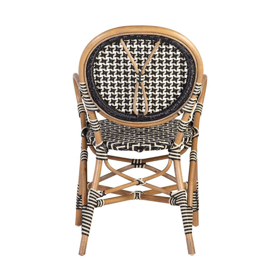 Vintage stílusú, természetes rattanból és műrattanból készült, natúr valamint fekete és fehér színű szék