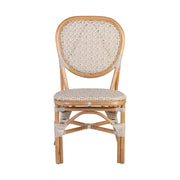 Vintage stílusú, természetes rattanból és műrattanból készült, natúr és fehér színű szék