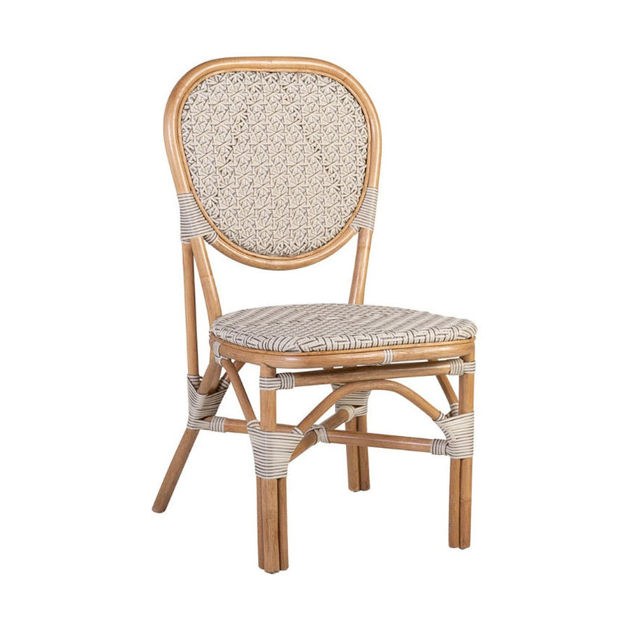 Vintage stílusú, természetes rattanból és műrattanból készült, natúr és fehér színű szék