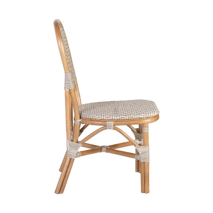 Vintage stílusú, természetes rattanból és műrattanból készült, natúr és fehér színű szék