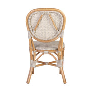 Vintage stílusú, természetes rattanból és műrattanból készült, natúr és fehér színű szék