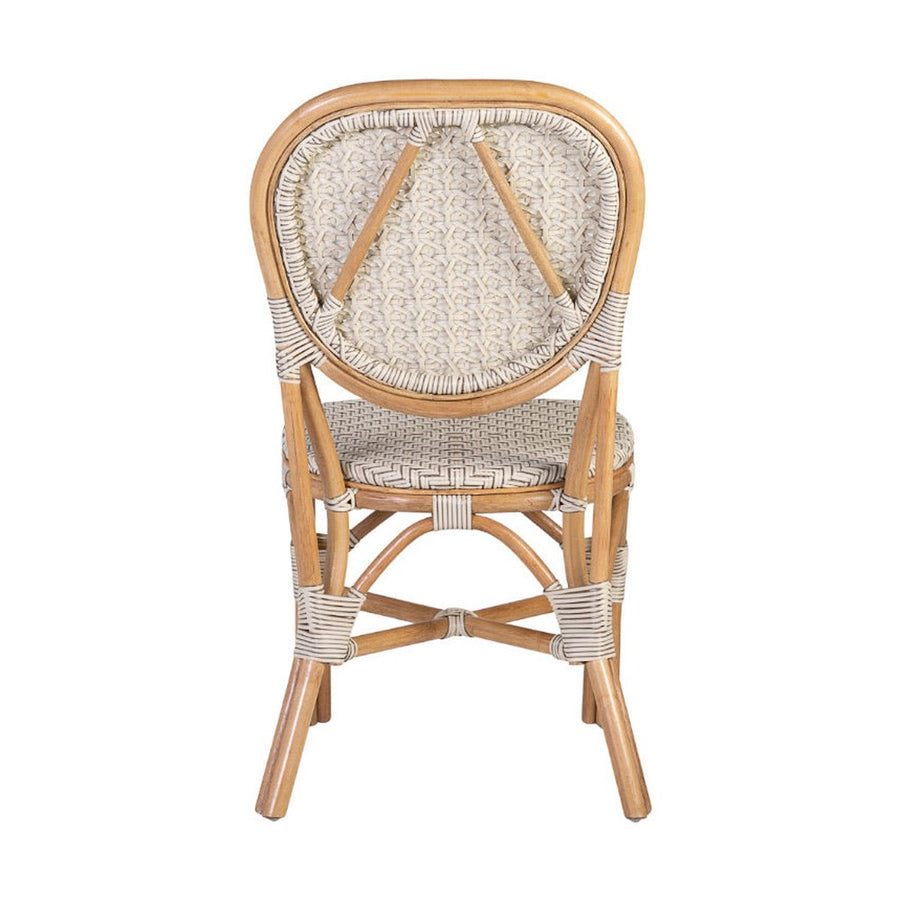 Vintage stílusú, természetes rattanból és műrattanból készült, natúr és fehér színű szék