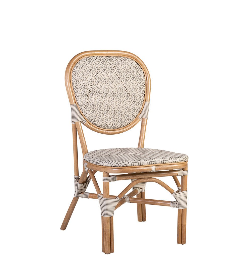 Vintage stílusú, természetes rattanból és műrattanból készült, natúr és fehér színű szék