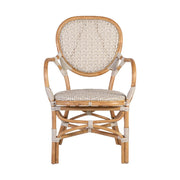 Vintage stílusú, természetes rattanból és műrattanból készült, natúr és fehér színű szék