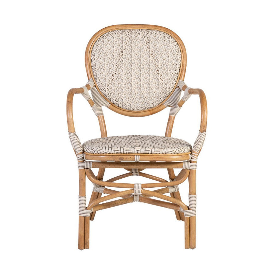 Vintage stílusú, természetes rattanból és műrattanból készült, natúr és fehér színű szék