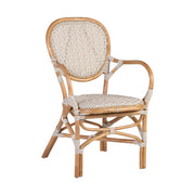 Vintage stílusú, természetes rattanból és műrattanból készült, natúr és fehér színű szék