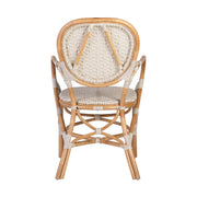 Vintage stílusú, természetes rattanból és műrattanból készült, natúr és fehér színű szék